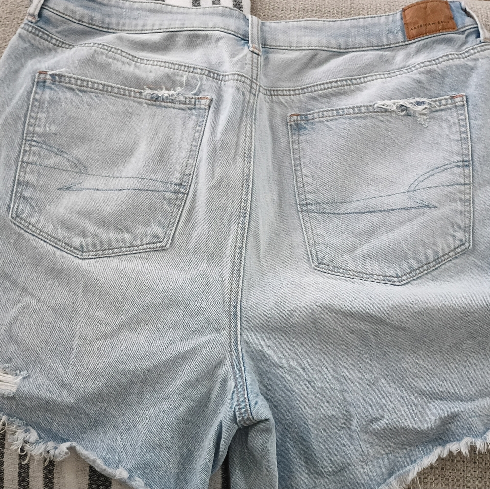American Eagle Outfitters Blue Jean Shorts Distressed Frayed Hem